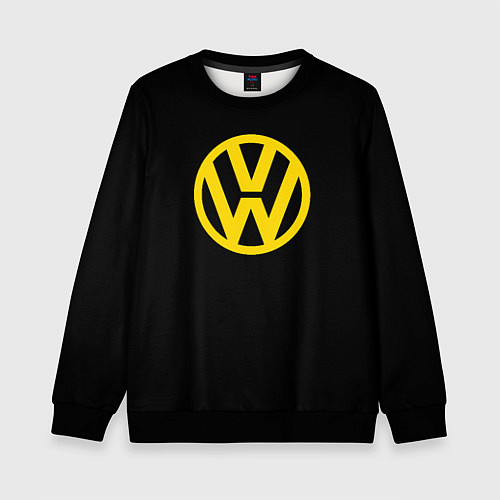 Детский свитшот Volkswagen logo yellow / 3D-Черный – фото 1