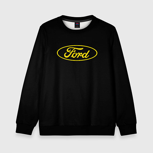 Детский свитшот Ford logo yellow / 3D-Черный – фото 1