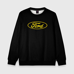 Свитшот детский Ford logo yellow, цвет: 3D-черный