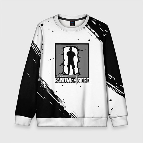 Детский свитшот Rainbow six текстура лого шутер / 3D-Белый – фото 1