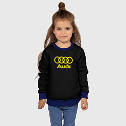 Свитшот детский Audi logo yellow, цвет: 3D-синий — фото 2