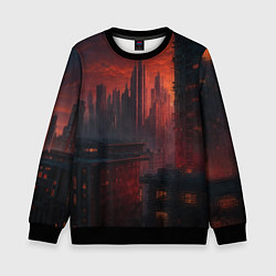 Детский свитшот Футуристичный вечерний пейзаж