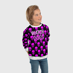 Свитшот детский Watch dogs neon skull, цвет: 3D-белый — фото 2