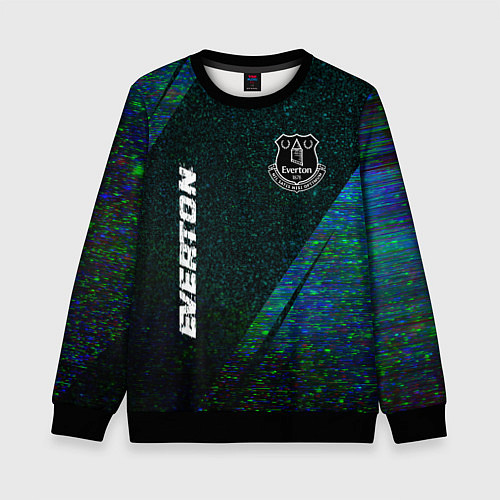Детский свитшот Everton glitch blue / 3D-Черный – фото 1
