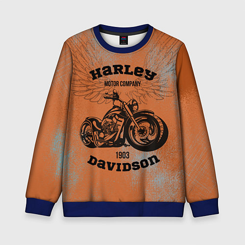 Детский свитшот Harley Davidson - Moto / 3D-Синий – фото 1