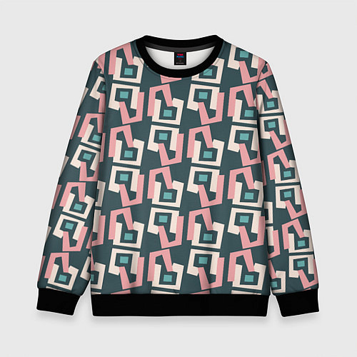 Детский свитшот Геометрическая ретро абстракция / 3D-Черный – фото 1
