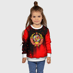 Свитшот детский СССР краски красные текстура, цвет: 3D-белый — фото 2