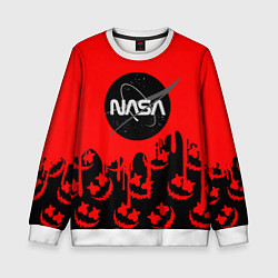 Детский свитшот Marshmello x Nasa red