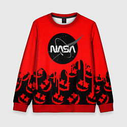 Детский свитшот Marshmello x Nasa red