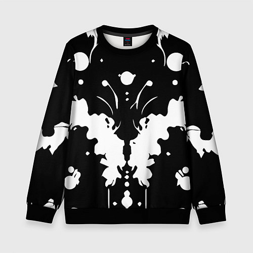 Детский свитшот Тест Роршаха - психоделика / 3D-Черный – фото 1