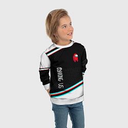 Свитшот детский Among us geometry steel, цвет: 3D-белый — фото 2