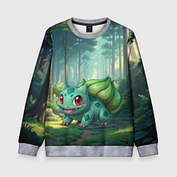 Свитшот детский Bulbasaur pokemon, цвет: 3D-меланж