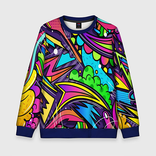 Детский свитшот Яркое граффити / 3D-Синий – фото 1