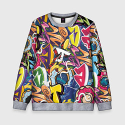 Свитшот детский Буква т в граффити, цвет: 3D-меланж