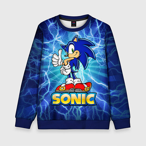 Детский свитшот Соник синий еж / 3D-Синий – фото 1