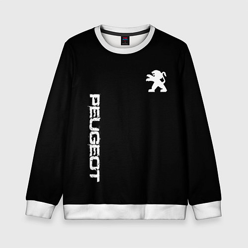 Детский свитшот Peugeot logo white / 3D-Белый – фото 1