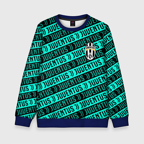 Детский свитшот Juventus pattern logo steel / 3D-Синий – фото 1