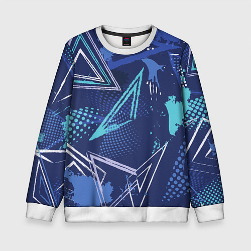 Детский свитшот Яркий абстрактный узор для спорта / 3D-Белый – фото 1