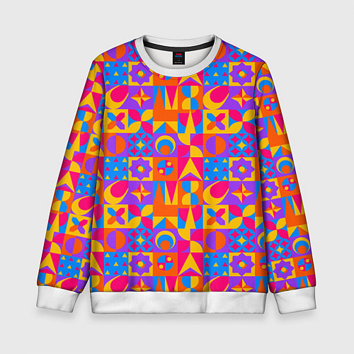 Детский свитшот Нео-гео текстура / 3D-Белый – фото 1