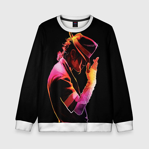 Детский свитшот Michael Jackson in the hat / 3D-Белый – фото 1