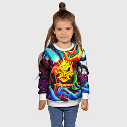 Свитшот детский Cyberpunk hyperbeast steel, цвет: 3D-белый — фото 2