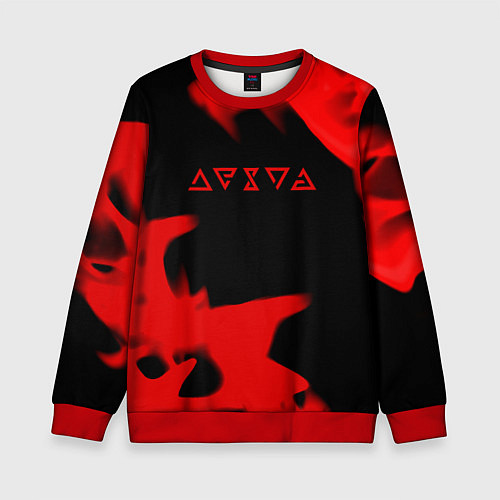Детский свитшот Ведьмак лого огонь / 3D-Красный – фото 1