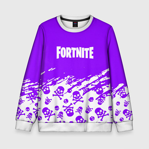 Детский свитшот Fortnite skull pattern / 3D-Белый – фото 1