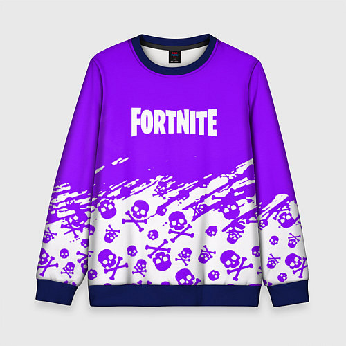 Детский свитшот Fortnite skull pattern / 3D-Синий – фото 1