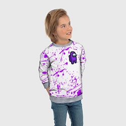 Свитшот детский Among us neon colors game, цвет: 3D-меланж — фото 2