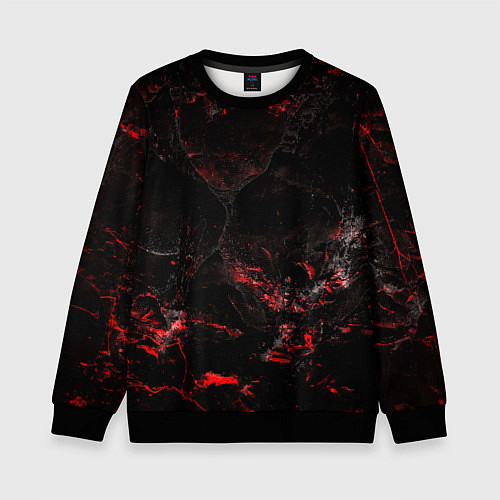 Детский свитшот Потертая красная текстура / 3D-Черный – фото 1