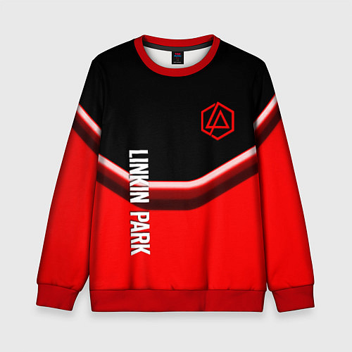 Детский свитшот Linkin park geometry line steel / 3D-Красный – фото 1