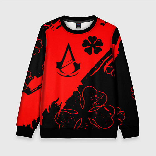 Детский свитшот Assassins Creed logo clewer / 3D-Черный – фото 1