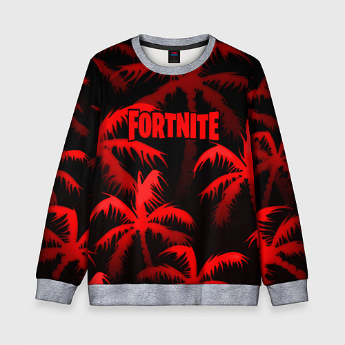 Детский свитшот Fortnite tropic red / 3D-Меланж – фото 1