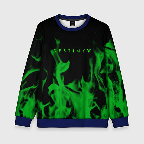 Детский свитшот Destiny fire green / 3D-Синий – фото 1
