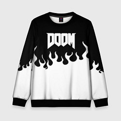 Детский свитшот Doom fire white