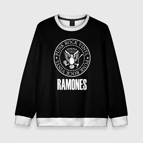Детский свитшот Ramones rock logo / 3D-Белый – фото 1