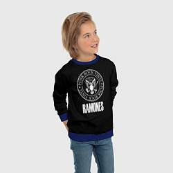 Свитшот детский Ramones rock logo, цвет: 3D-синий — фото 2