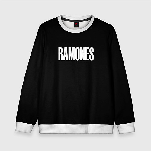 Детский свитшот Ramones white logo / 3D-Белый – фото 1