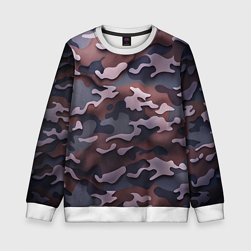 Детский свитшот Камуфляж-грязь / 3D-Белый – фото 1