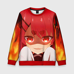 Свитшот детский Моя подруга олениха Нокотан Нэко Нэкоямада, цвет: 3D-красный