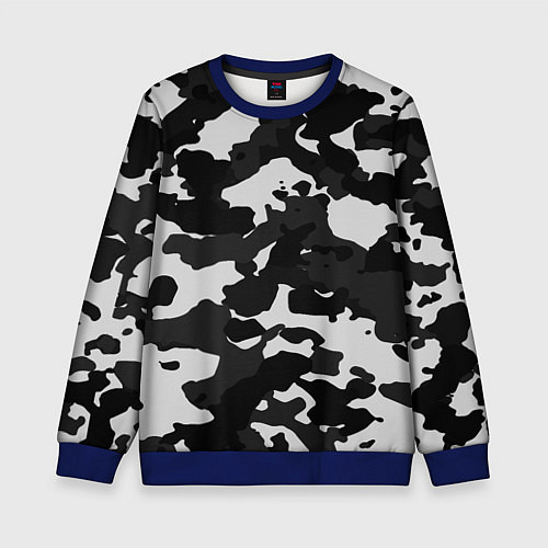 Детский свитшот Камуфляж серый / 3D-Синий – фото 1