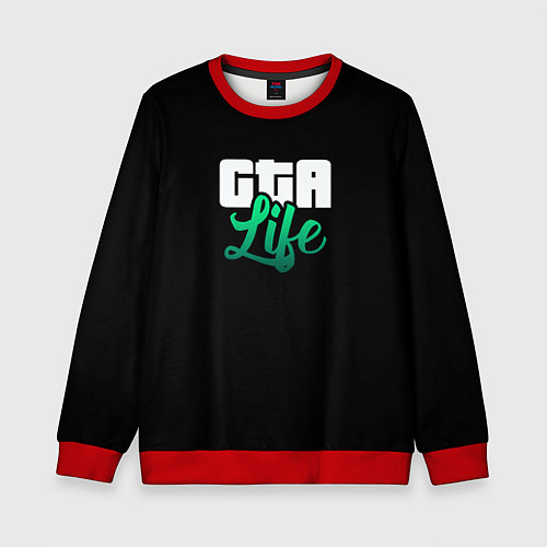 Детский свитшот GTA life logo / 3D-Красный – фото 1