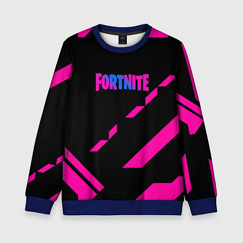 Детский свитшот Fortnite geometry pink / 3D-Синий – фото 1