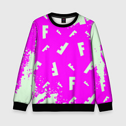 Свитшот детский Fortnite pattern pink, цвет: 3D-черный