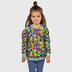 Свитшот детский Сумасшедшие креативные коты, цвет: 3D-меланж — фото 2