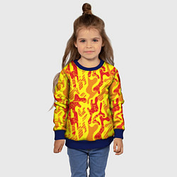 Свитшот детский Абстракция красный рисунок на желтом фоне, цвет: 3D-синий — фото 2