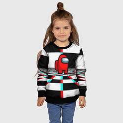 Свитшот детский Among us games optical chessboard, цвет: 3D-черный — фото 2