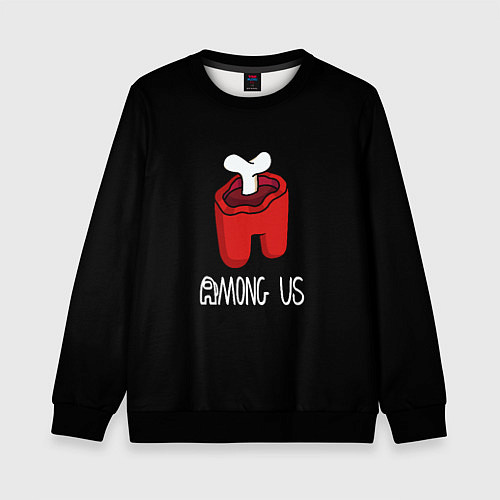 Детский свитшот Among us logo red / 3D-Черный – фото 1