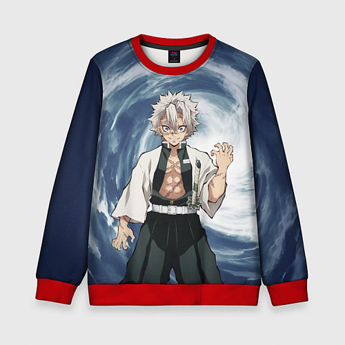 Детский свитшот Столп Ветра Санеми Шинадзугава / 3D-Красный – фото 1