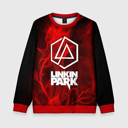 Детский свитшот Linkin park fire flower / 3D-Красный – фото 1